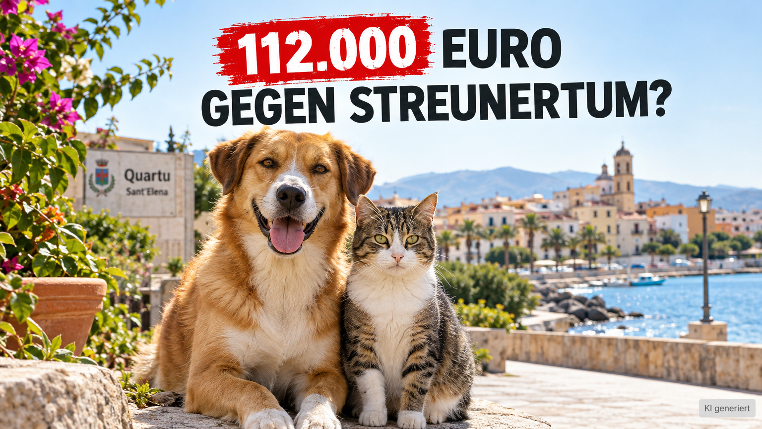 KI-generiertes Symbolbild. Quartu plant 112.000 Euro für die Sterilisation von Hunden und Katzen