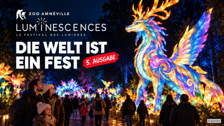 KI-generiertes Symbolbild. Lichterfestival im Zoo von Amneville: „Luminescences“ startet in die fünfte Ausgabe
