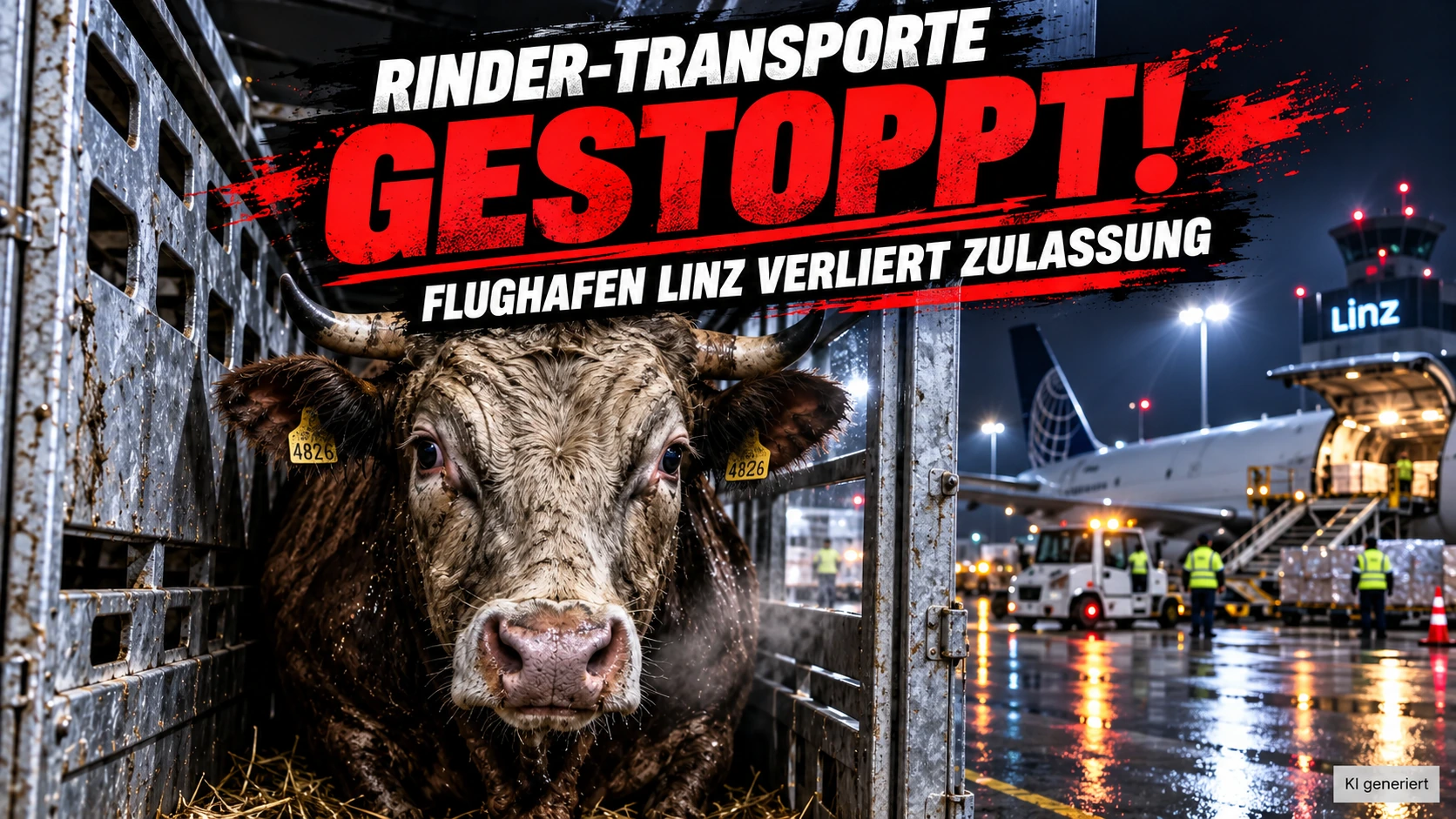 Rindertransporte per Flugzeug gestoppt: Flughafen Linz verliert Zulassung