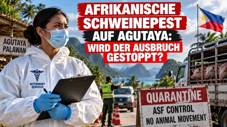 Afrikanische Schweinepest in Agutaya: Veterinärin an einem Quarantäne-Kontrollpunkt auf Palawan