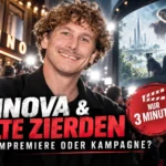 ANINOVA Filmpremiere mit Malte Zierden vor Kino-Kulisse und Hinweis auf den dreiminütigen Kampagnenfilm