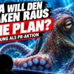 PETA fordert Kraken-Freilassung: Krake im Aquarium des Sea Life Hannover mit kritischer GERATI-Schlagzeile zur Forderung.