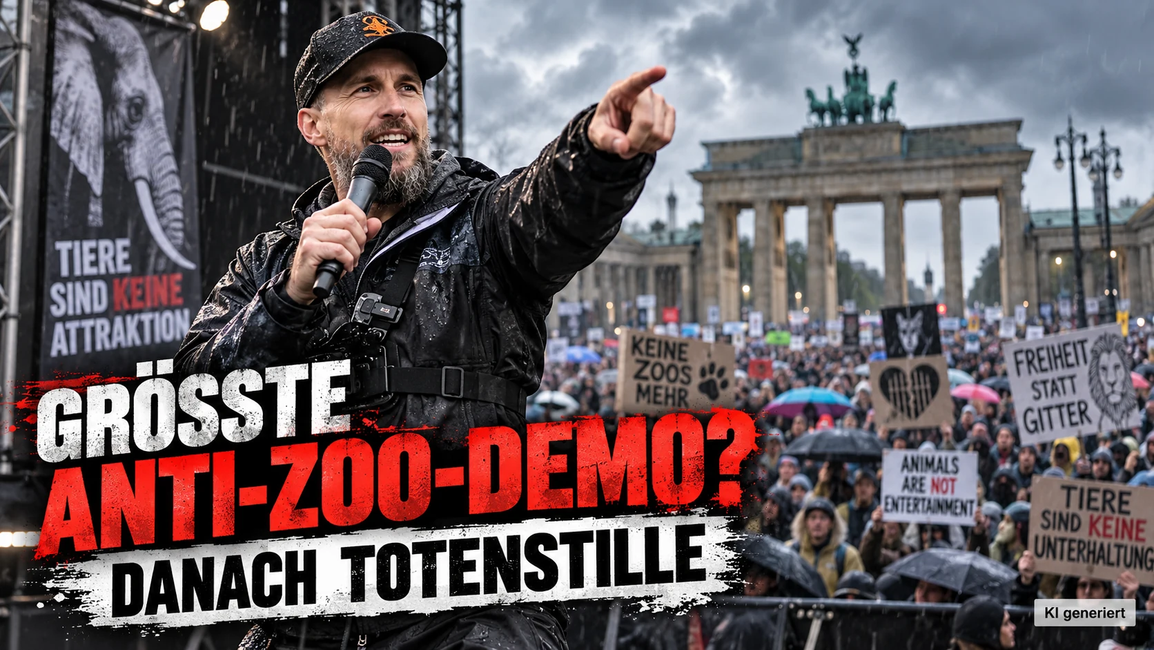 Robert Marc Lehmann: „Größte Anti-Zoo-Demo der Welt“ – danach Totenstille 1 Robert Marc Lehmann bei einer Anti-Zoo-Demonstration in Berlin vor dem Brandenburger Tor – danach bleibt das große Medienecho aus.